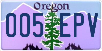OR license plate 005EPV