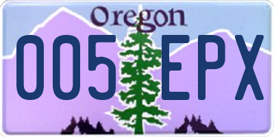 OR license plate 005EPX
