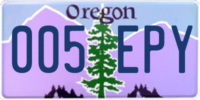 OR license plate 005EPY