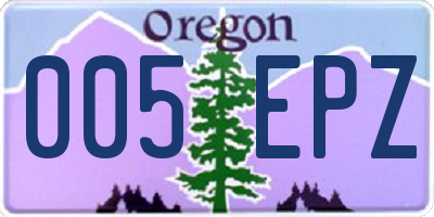 OR license plate 005EPZ