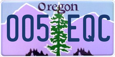 OR license plate 005EQC