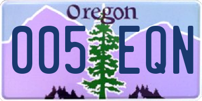 OR license plate 005EQN