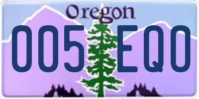 OR license plate 005EQO