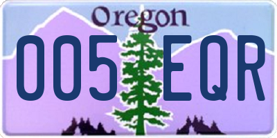 OR license plate 005EQR