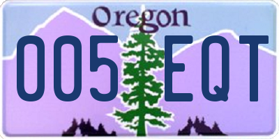 OR license plate 005EQT