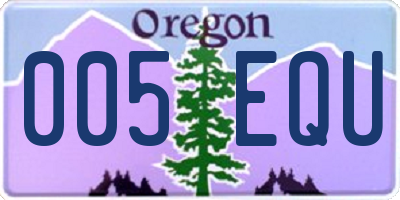 OR license plate 005EQU