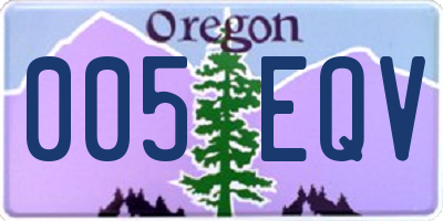OR license plate 005EQV