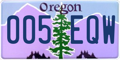 OR license plate 005EQW