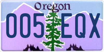 OR license plate 005EQX