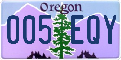 OR license plate 005EQY