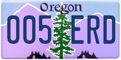 OR license plate 005ERD