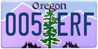 OR license plate 005ERF