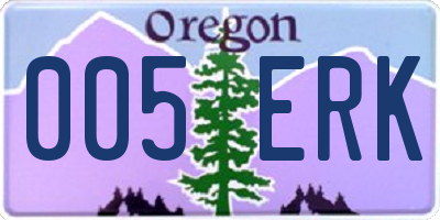OR license plate 005ERK