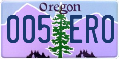OR license plate 005ERO