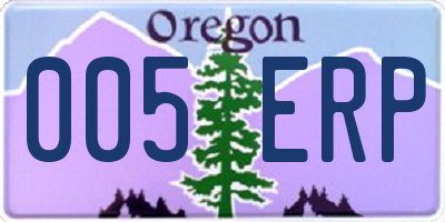 OR license plate 005ERP