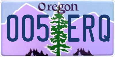 OR license plate 005ERQ