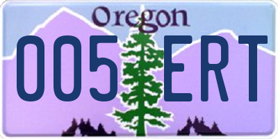 OR license plate 005ERT