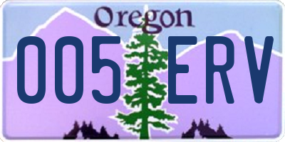OR license plate 005ERV
