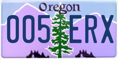 OR license plate 005ERX