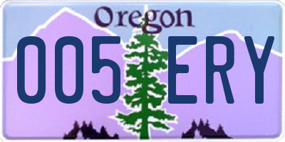 OR license plate 005ERY