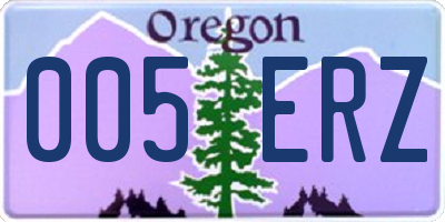 OR license plate 005ERZ