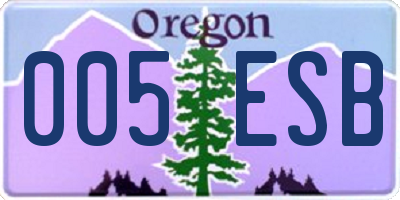 OR license plate 005ESB