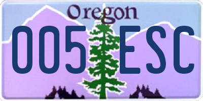 OR license plate 005ESC