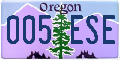 OR license plate 005ESE