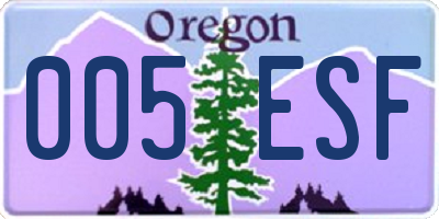 OR license plate 005ESF