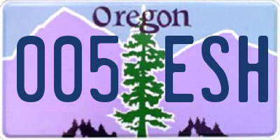 OR license plate 005ESH