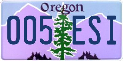 OR license plate 005ESI