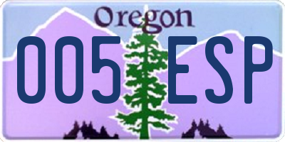 OR license plate 005ESP