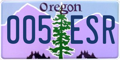 OR license plate 005ESR