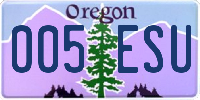 OR license plate 005ESU