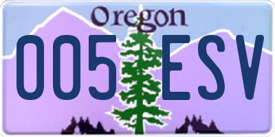 OR license plate 005ESV