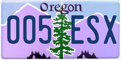 OR license plate 005ESX