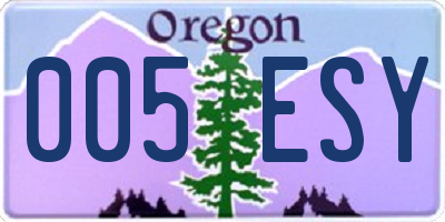 OR license plate 005ESY