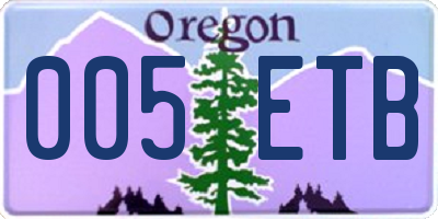 OR license plate 005ETB