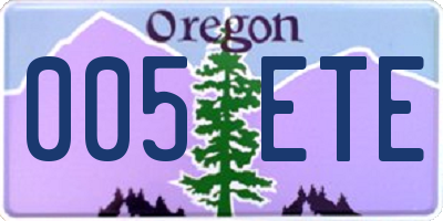 OR license plate 005ETE