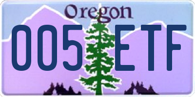 OR license plate 005ETF