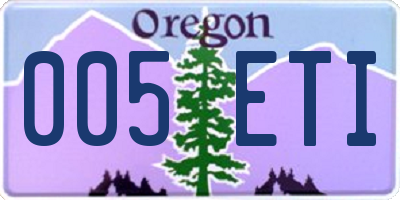 OR license plate 005ETI