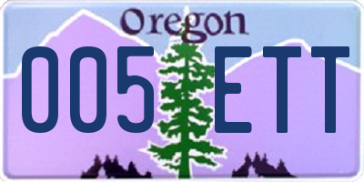OR license plate 005ETT