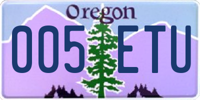 OR license plate 005ETU