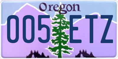 OR license plate 005ETZ