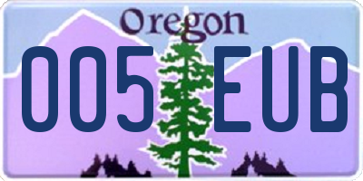 OR license plate 005EUB
