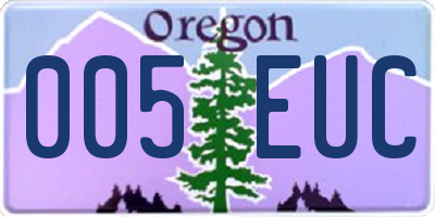 OR license plate 005EUC
