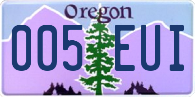 OR license plate 005EUI