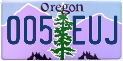 OR license plate 005EUJ