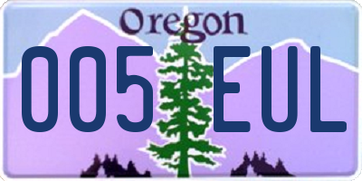 OR license plate 005EUL