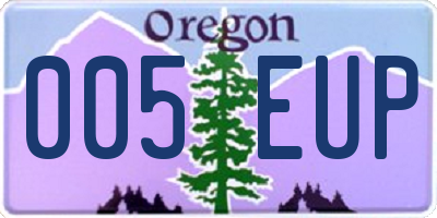 OR license plate 005EUP